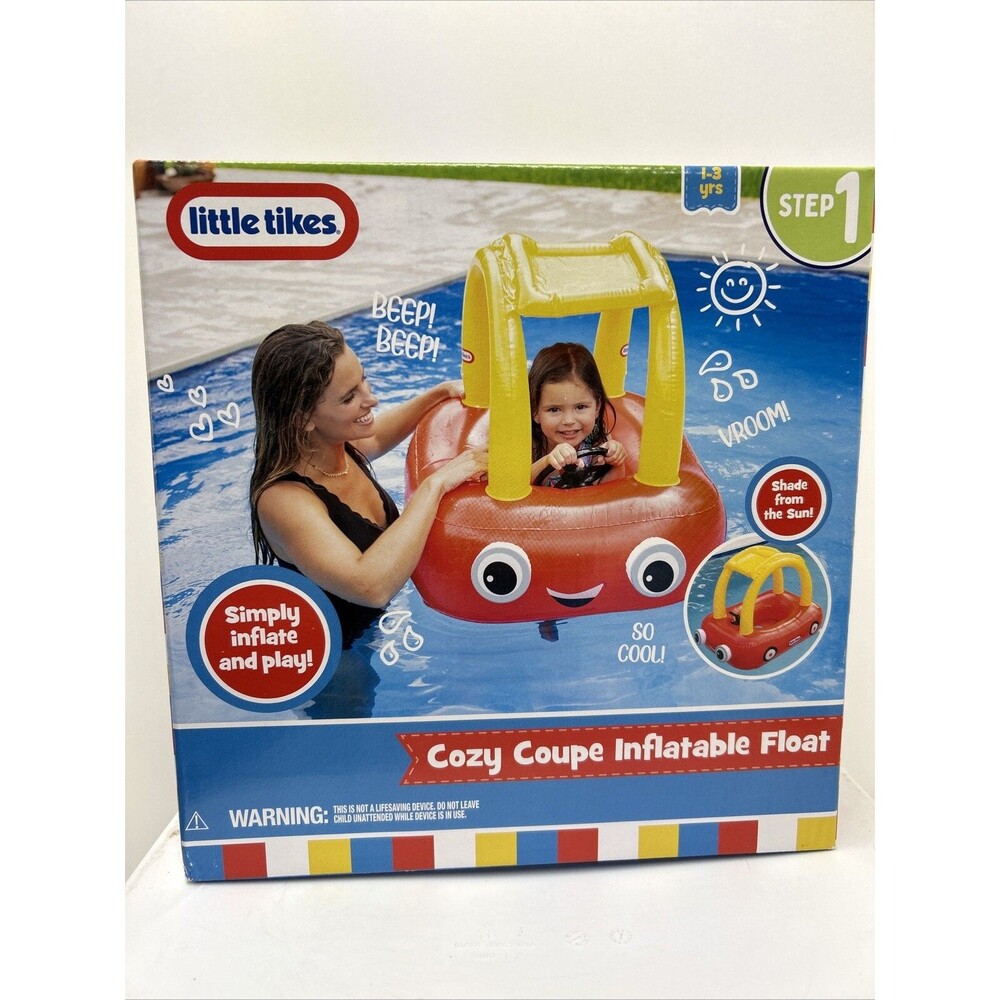 Little Tikes Cozy Coupe Inflatable Pool Float Shade from the Sun! Step 1 NEW